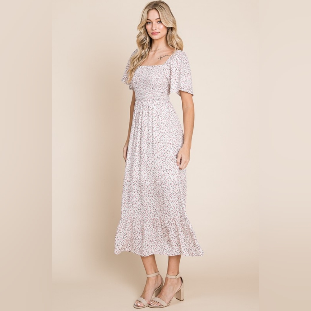 Pink and White Floral Maxi Dress NWT Pinkblush Maxi Short Sleeve Materni…